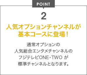 POINT 2 人気オプションチャンネルが基本コースに登場！