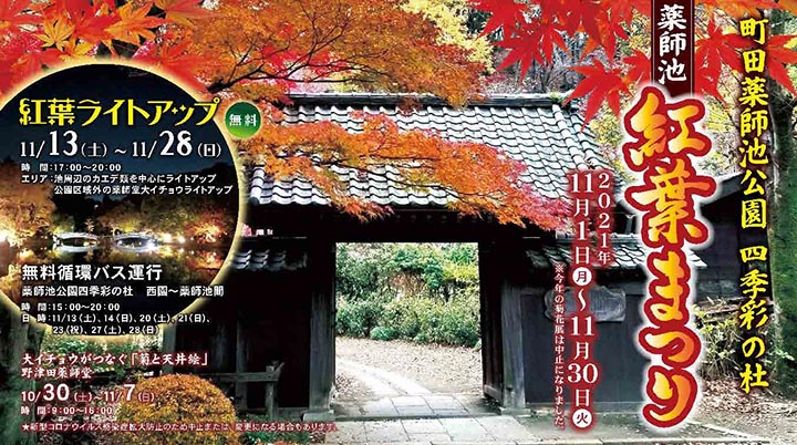 《イベント情報》町田薬師池公園四季彩の杜 薬師池 紅葉まつり