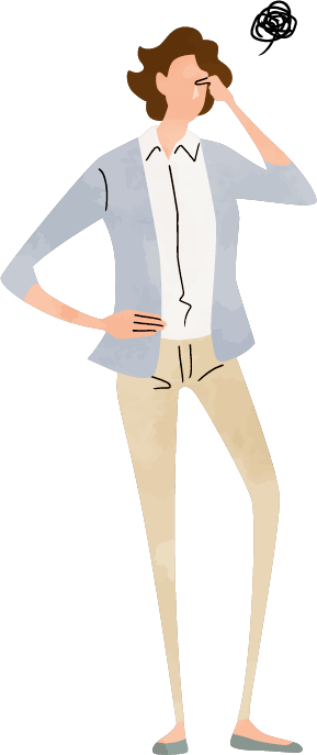 頭を抱える男性のイラスト