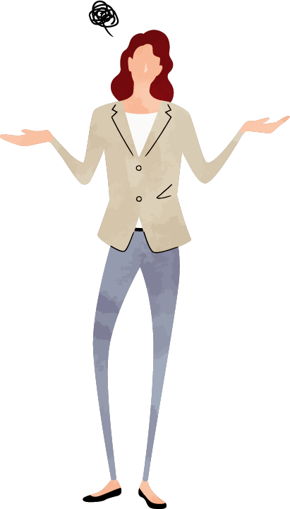 困った表情の女性のイラスト