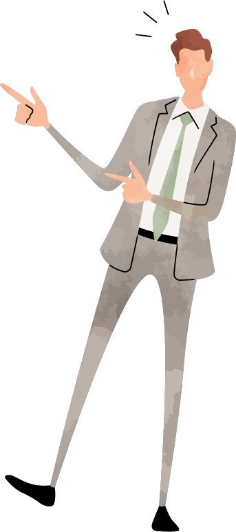 指を指している男性のイラスト