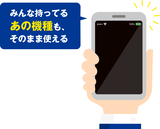 みんな持ってるあの機種も、そのまま使える