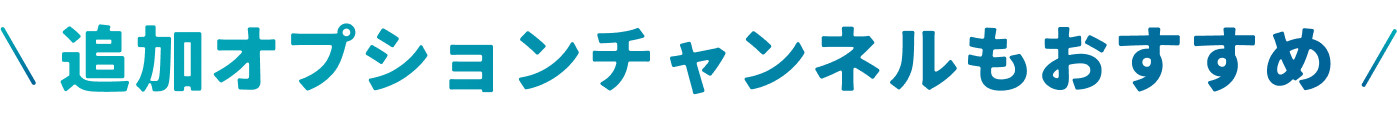 追加オプションチャンネルもおすすめ