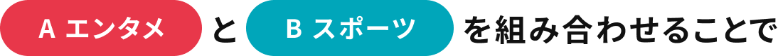 A エンタメ と B スポーツ を組み合わせることで