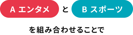 A エンタメ と B スポーツ を組み合わせることで