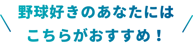野球好きのあなたにはこちらがおすすめ！
