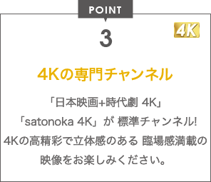 POINT 3 4Kの専門チャンネル